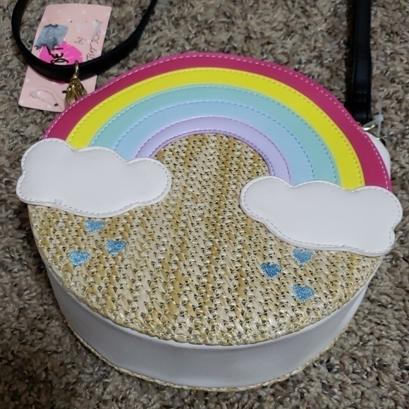 Betsey Johnson Handbags - Nwt rainbow betsey Johnson round bag.
